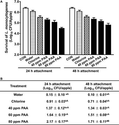 Enhanced Efficacy of Peroxyacetic Acid Against Listeria monocytogenes on Fresh Apples at Elevated Temperature